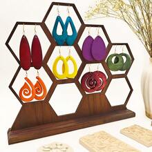 7 Pairs/Set Retro Minimalist Wooden Pendant Earrings, Versatile And Suitable For Women, Spring And Summer Holidays