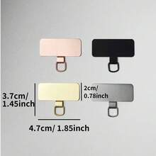 1 件超薄不锈钢手机挂绳贴片垫片、手机带部件更换、挂绳连接器 - 背面附有软膜，不会损坏手机