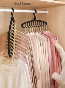 1pc/2pcs/4pcs/6pcs Space Saving Shirt Hangers, Closet Organizers For Coats, Wardrobe Hangers For Clothes, Strong And Compact Design, Easy To Use, Ideal For College Dorms And Small Apartments