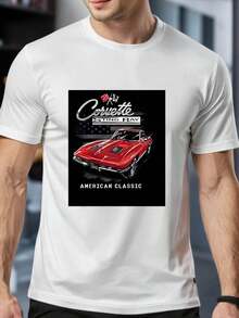 Maglietta Corvette Sting Ray (American Classic Muscle Car), maglietta da uomo con scollo rotondo, 220 g/m², per l'estate, realizzata in puro cotone, maniche corte (1 pezzo)