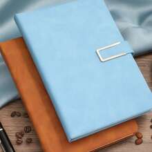 Extra Thick A5 Vintage Notebook With Magnetic Closure – Leatherette Cover, Dated English Pages & Bookmark – Professional Business Journal For Meetings, Office Notes, And College Use - Warm Sand - View 9