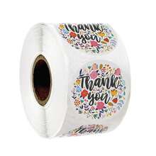 500pcs - Flower Pattern Gratitude Gift Sticker Random Shipment - Multicolor - View 5