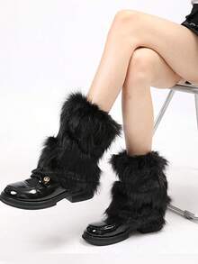 1 Pair Plush Leg Warmers For Y2k Style Party And Stage Performance, Autumn And Winter