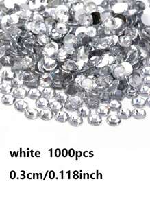 1000pcs-3mm Non-Thermal Repair Nail Art Silvery Base General Color Stick-On Diamonds, Flat Bottom Precious Stone Small Round Precious Stone DIY Nail Art Precious Stone, Mobile Phone Case Cup, Hair Accessories, Clothes, Shoes, Bags, Violent Bear Doll Accessories Precious Stone. Party Gift Decoration Art Ornaments