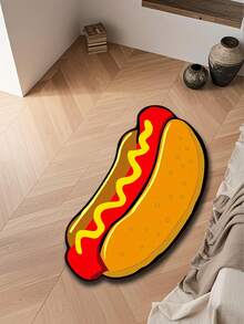 1 件创意不对称热狗设计蓬松柔软舒适地垫，适用于卧室、沙发、床边、家居装饰、易于维护、定制尺寸误差 1-5 厘米、装饰地毯、卧室装饰、小地毯、地毯、家居装饰、客厅地毯、小客厅地毯、卧室地毯、客厅家居装饰、户外垫、可洗地毯 - 彩色 - 查看 2