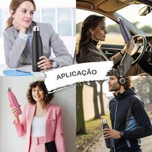 WATERSY 500ML Stainless Steel Thermal Water Bottle For Sports Keeps Water Cold For 24 Hours And Hot For 12 Hours  For Travel - 淺藍色和藍色 - 查看 5
