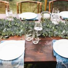 2/4 件桉树叶花环、白色桉树叶花环、银色桉树叶石膏花环、人造绿色藤蔓、场景装饰、节日装饰、房间装饰、家居装饰、办公室装饰、主题派对装饰、圣诞装饰