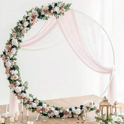 Rundbogen Ballongerüststativ für Bodenkreisbogen Hintergrund, Blumen Ballonbogen Gerüstset, goldenes Metallbogengerüst geeignet für Geburtstagsfeiern, Hochzeiten, Weihnachtsdekoration