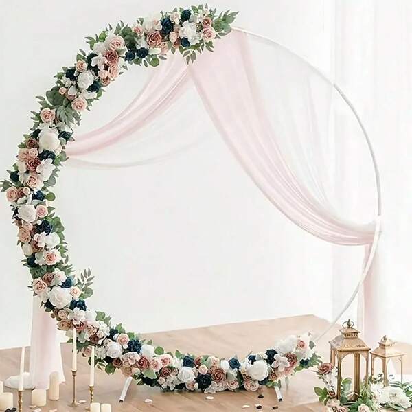 Soporte de estructura circular de globos para el piso, kit de estructura de arco de globos florales, estructura de arco de metal dorado apta para decoración de fiesta de cumpleaños, boda, Navidad