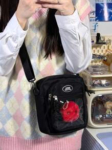 Bolsa Ita pequeña para muñeca de 10 cm, bolso bandolera japonés de color liso y puro con bolsillo transparente, bolso de hombro mini DIY, bolsos y carteras para fans del anime, regalos escolares para niñas