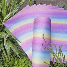 24PCS Rainbow Stripe Card Paper, Decorative Paper, Craft Paper, Cardboard, Handmade Paper, A4 Size Unique Rainbow Colored Shiny Paper, Can Be Cut And DIY Various Styles, Can Make Invitation Cards, Decorative Cakes And Desserts School Supplies,Back To School - Color - View 2