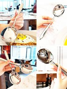 1pc/2pcsStainless Steel Dessert Spoon Suitable For Cke Ice Cream 1 Large Spoon Long Handle Service Spoon Cutlery Set Suitable For Dessert Tea Appetizers Silverware Set Suitable For Home Kitchen Dining Room - Bạc 1 cái - Xem 7