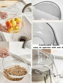 1 pieza Juego de colador y escurridor de arroz para la cocina del hogar, Juego de herramientas para limpiar arroz - Multicolor - Ver 8