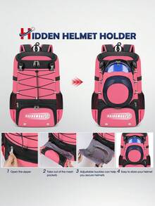 Baseball Backpack For Youth & Adults - Lightweight Softball Bat Bag With Shoe Compartment | Waterproof Sports Bag With Helmet Holder & Fence Hook | Holds Bats, T-Ball & Softball Gear - Hồng - Xem 6
