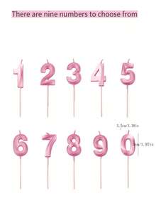 1 件贝壳形状生日蜡烛，数字 0-9 蜡烛，适用于生日派对蛋糕装饰，返校情人节 - 粉色 - 查看 6