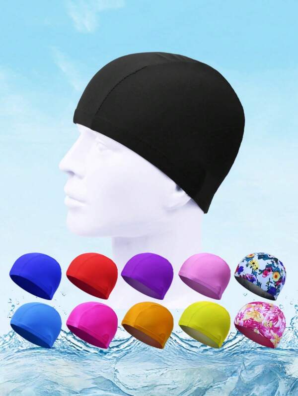 1 Stück Schwimmkappe, hohe Elastizität, bequem und atmungsaktiv, einfarbige Erwachsenen-Universalschwimmkappe, geeignet für Outdoor-Schwimmtraining, Schwimmbäder, Strände, Strandutensilien, Strandaccessoires, Poolschwimmhilfen