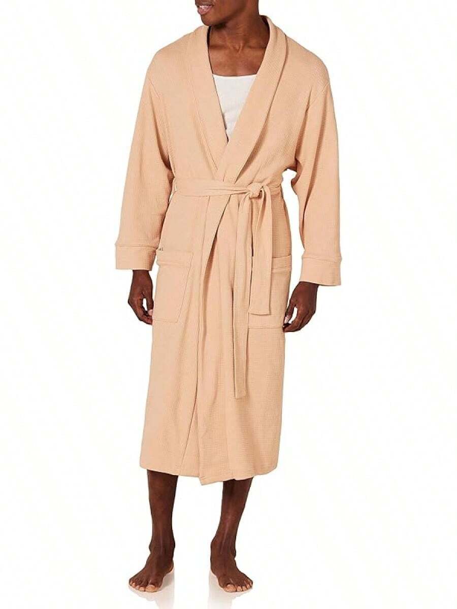 Essentials Men's Lightweight Waffle Bathrobe (Available In Big & Tall) - Lạc đà nhẹ - Xem 1