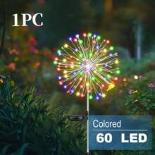 1PC Dandelion Gardening Landscape Outdoor Waterproof Fireworks Light Wedding Decoration Holiday Lawn Light 8 Lighting Modes Household Color, Warm White, White, 60/150/200/240LEDs Multiple Models Available