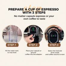 Cafelffe 4-In-1 Coffee Machine, Suitable For Capsules, Ground Coffee And ESE Coffee Pods, Hot And Cold, 19 Bar Espresso Machine - UK Plug(220-240V) - View 7