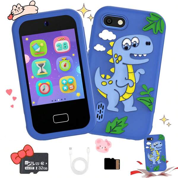 Children's Smart Phone Toys With Dual Camera, Games, MP3, USB Chargeable, Multi-Filters And Stickers, Toddler Music Player With Features Including Game Alarm Clock,Storytelling,Drawing, Calculator, Video,Suitable For 3-12 Years Old Boys And Girls, Kids Phone Toy, Best Back To School And Birthday Gifts