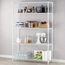 5-Tier Heavy Duty Wire Shelving Unit, 72 Inches Tall X 48 Inches Wide X 16 Inches Deep, 3000 Lb Capacity For Garage Storage And Industrial Organization - As pic - View 2