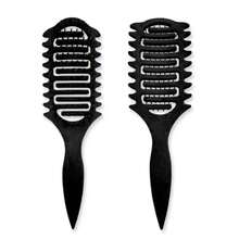 1 件卷发梳 – 专业波浪边顺发梳，打造卷发和毛躁控制，男女适用软垫设计（减少断裂，增强光泽 – 沙龙级顺滑效果）