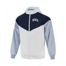 Nike Chaqueta con capucha con estampado de letras en bloque de color para adolescentes niño NSW WR SA JKT HD GCEL IM3389-100