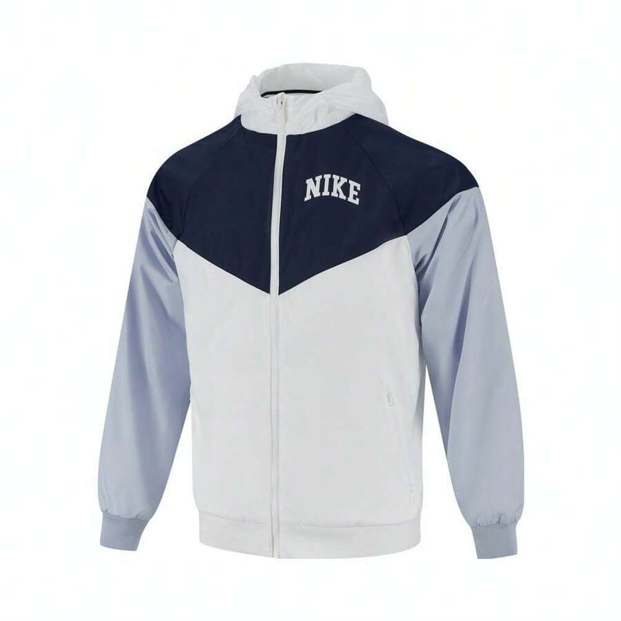 Nike Chaqueta con capucha con estampado de letras en bloque de color para adolescentes niño NSW WR SA JKT HD GCEL IM3389-100