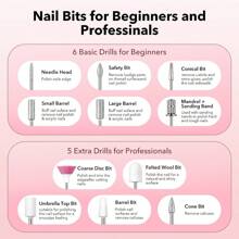 Professional Electric Nail Drill Kit, USB Nail Drill Polishing Machine With 11pcs Replaceable Drill Bits And Sanding Bands, For Cuticle Removal, Polishing, Acrylic Nail Care Tools, Holiday Gift