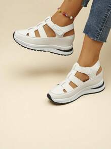 2025 Autumn New Style Women's Hole Shoes Solid Color Versatile Fashion T-Shaped Women's Sandals Wear-Resistant Breathable Non Hollow Women's Sports Sandals Outdoor Beach Travel Women's Wedge Sandals, Sandals That Can Be Worn For Commuting To Work And Students In Class,Women's Rain Boots, Perfect For Office Workers To Wear On Rainy Days. Thick Sole And Platform Heel, With A Significant Heightening Effect.