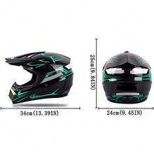 Off-Road Full Face Motorcycle Helmet With Goggles & Gloves – Phantom Ghost Design, Size M, Protective Riding Gear - 彩色 - 查看 2