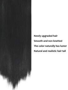7片/套 18-32英寸 直发黑色夹式接发片，女士全头合成接发片