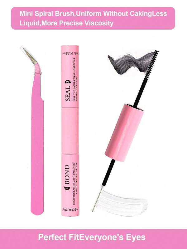 Adhesivo para pestañas de 10 ml y sellador - Adhesivo de pestañas súper fuerte y juego de sellado para extensión de pestañas y pinzas para pestañas