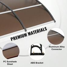 Window Door Awning Canopy UV Rain Cover 38"X 78"PC Sheet Brown - 如圖 - 查看 6