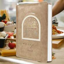 150 Page Recipe Book With Waterproof Wood & Brown PU Cover - Metal Corner Protection For Durability | Aesthetic Blank Cookbook Journal To Organize Recipes | Rustic Cooking Gift For Chefs,School Supplies,Back To School