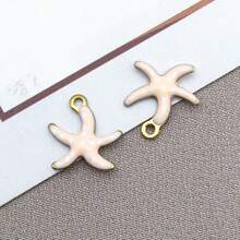 10 buc 10x10mm drăguț email oțel inoxidabil stea de mare farmece mini drăguț viață marină animale pandantive pentru DIY ocean brățară colier cercei bijuterii confecționare meșteșuguri accesorii