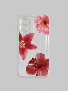 迷人红花设计 - 时尚透明手机壳 - Seekers，逼真百合印花透明手机壳，兼容 ，兼容 和 Galaxy，手机壳，17 Pro Max 手机壳，兼容 和 Galaxy 的保护壳，兼容 13 手机壳，兼容 15 手机壳 - 彩色 - 查看 38