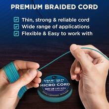 TECEUM Micro Paracord – 118 Mm X 125 Ft – Micro Utility Cord – Thin Braided Paracord Rope – Best Crafting, Projects, Fishing, Camping – Wind Chime – Survival Strong String - 綠浪 - 查看 7