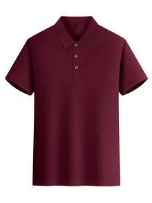 GRDR Men's Fashion Short Sleeve Casual Commuting Polo Shirt - Burgundy - View 5
