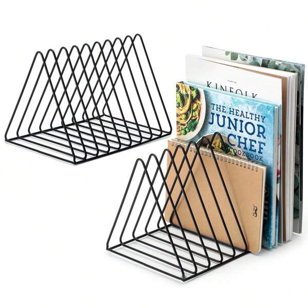 1 pieza Estantería multifuncional triangular, soporte para discos de vinilo, estantería decorativa para el hogar u oficina, organizador de archivos de escritorio