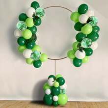 20/40pcs Green & White Balloon Set, 10inch Latex Balloons Suitable For Birthday, Proposal, Wedding, Baby Shower, Jungle Party And Various Theme Party Decoration