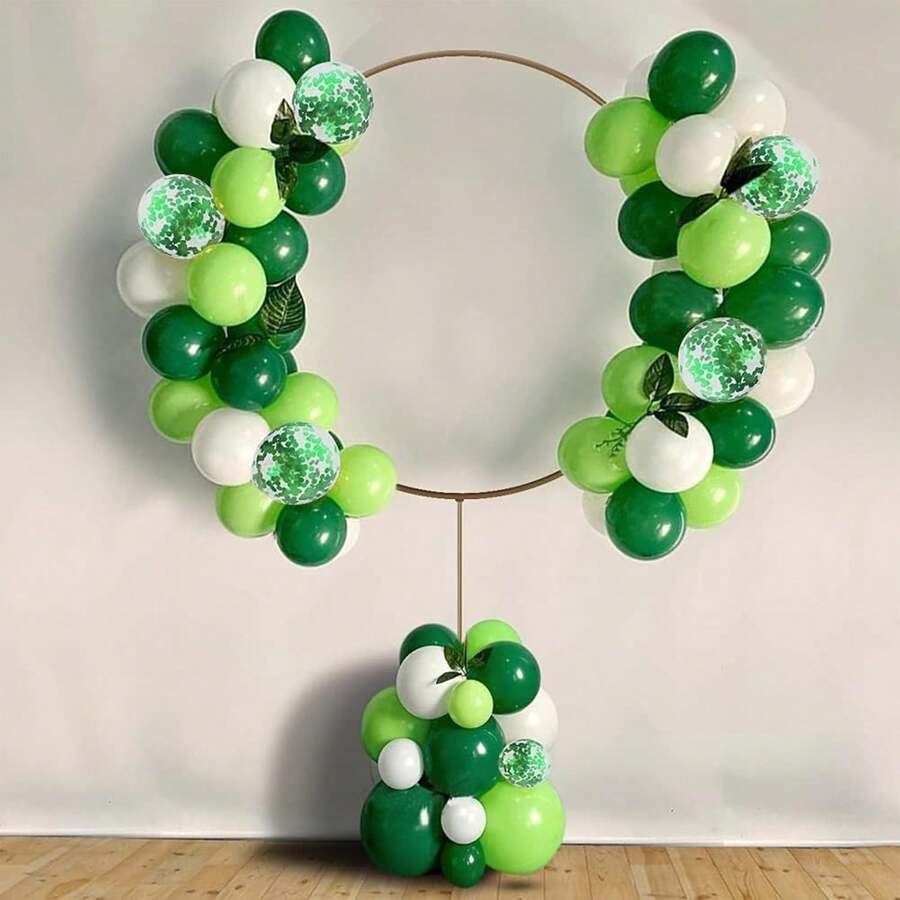 20/40pcs Green & White Balloon Set, 10inch Latex Balloons Suitable For Birthday, Proposal, Wedding, Baby Shower, Jungle Party And Various Theme Party Decoration
