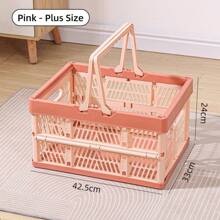1 pieza Cesta de picnic plegable para exteriores, caja organizadora. Cesta plegable y apilable con contenedores de plástico para picnics. Gran capacidad como cesta de compras para supermercado, tienda minorista, camping.