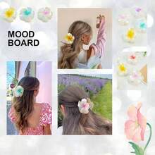6pcs/1pc Colorful Plumeria Claw Hair Clips, Vintage Floral Side Clip Hairpin, Elegant, Minimalist, Versatile Hair Accessories, Suitable For Daily, Party, Work, Travel, Mother's Day Gift For (There Are Small Scratches And Friction On The Bright Surface, Which Is Normal And Not A Quality Issue.), Beach Accessories, Claw Clip Fall Winter Flower For Vacation Outfits Woman - Multicolor - View 3
