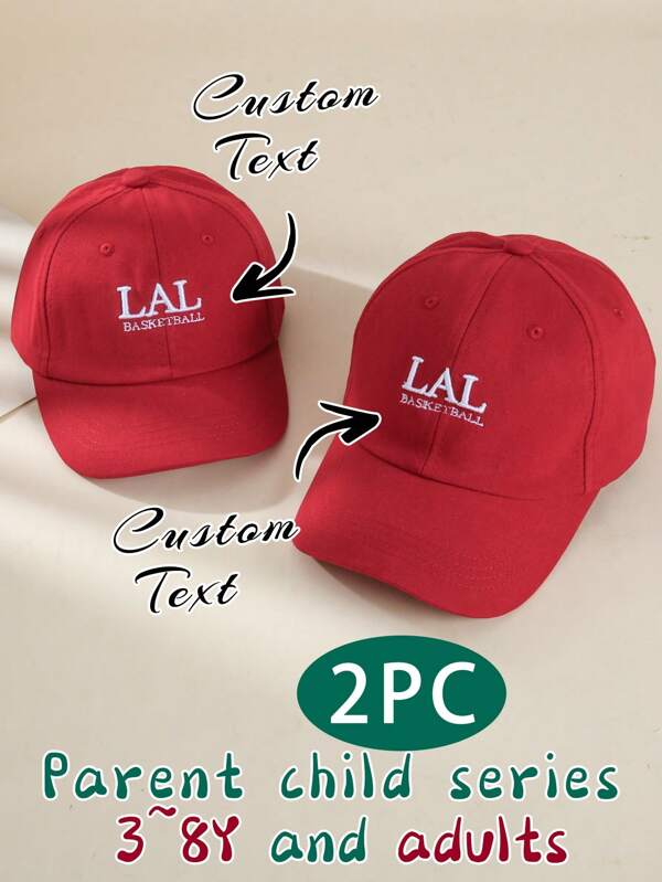 2pcs Customized Baseball Cap, Spring & Autumn, Parent-Child, Family Gathering Gift For Father's/Mother's Day, Couple Style