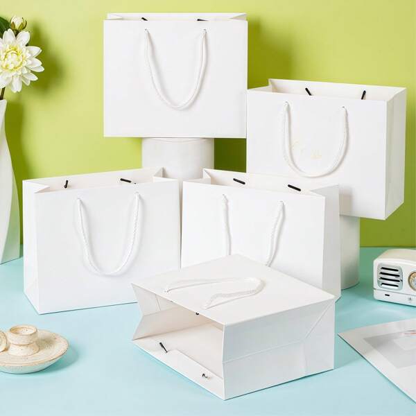 5pcs/10pcs Multi-Color Holiday Kraft Paper Gift Bags, Perfect Holiday Gifts For Multiple Occasions