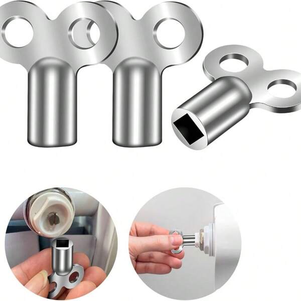 5 pièces Clé de purge de radiateur en alliage de zinc durable, convient pour les vannes de ventilation de chauffage, de haute qualité, filetage de connecteur standard UE, idéal pour l'entretien des tuyaux, type universel, clé de purge de radiateur, clé de 5 mm pour soupape de purge de radiateur en alliage, outil de pièces de réparation de vanne de radiateur
