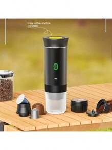 SOKANY Macchina per espresso portatile elettrica, macchina da caffè da viaggio per campeggio, auto e ufficio, con riscaldamento automatico e tipo C, in grado di preparare caffè caldo e freddo, compatibile con caffè macinato e caffè in capsule