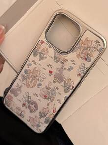 GUCADI 1 件花卉兔子设计银边硬壳环氧电镀手机壳适用于 Apple 16/15/14/13 系列 - 彩色 - 查看 8