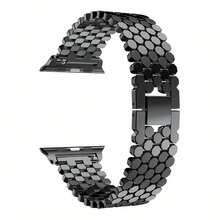 1pc Metal Dragon Scale Watch Band Strap Compatible With 38/40/41/42/44/45/46/49mm Ultra/SE/Series 10/9/8/7/6/5/4/3/2/1 - Black - View 3